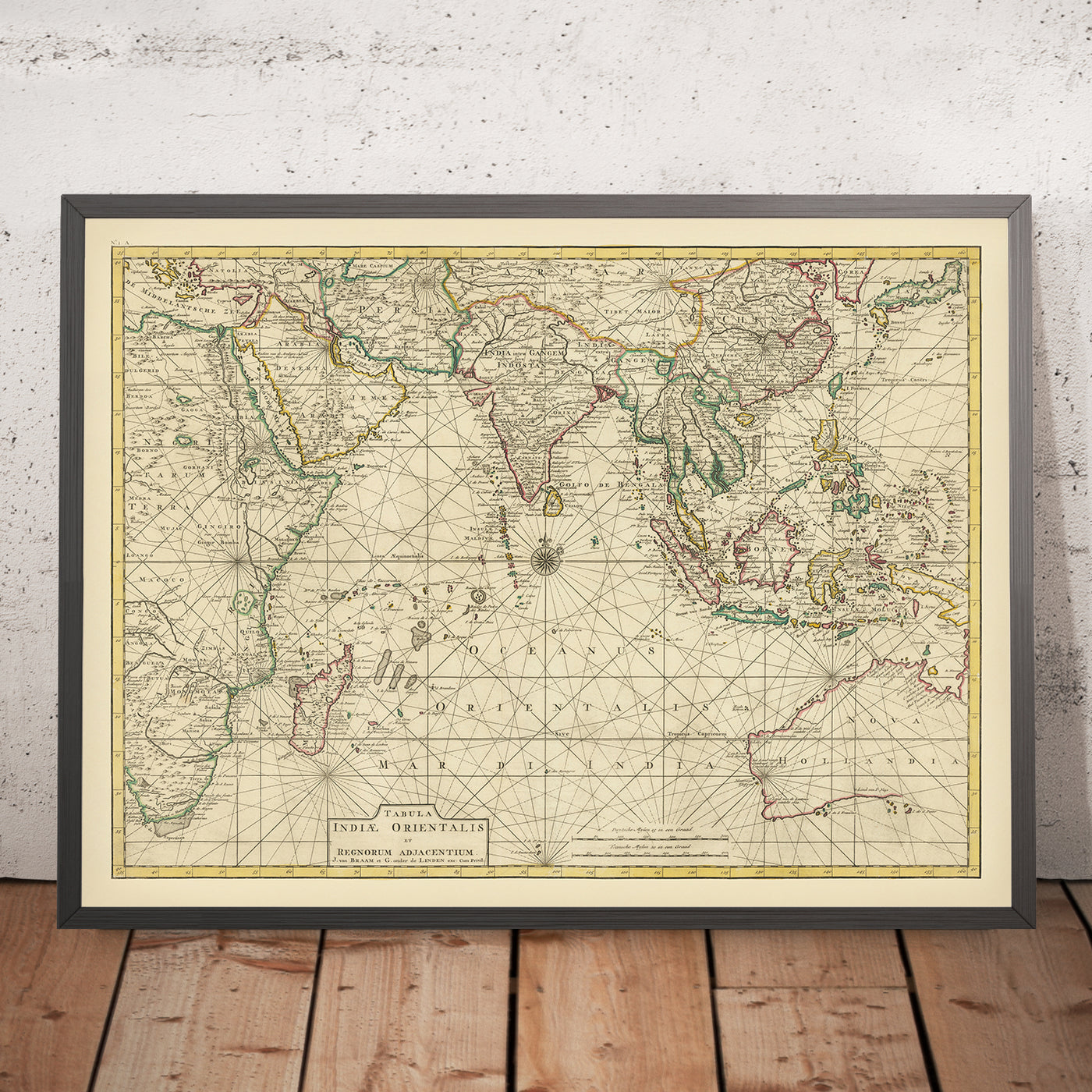 Map 1473 Old Map of the Indian Ocean & East Indies by François Valentijn, 1724 ...