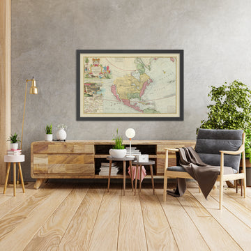 Rara mappa antica del Nord America di Moll, 1733: Isola della California, rotte commerciali, porti 