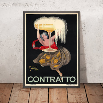 A framed image of Contratto Vintage Drinks Poster by Leonetto Cappiello, 1922