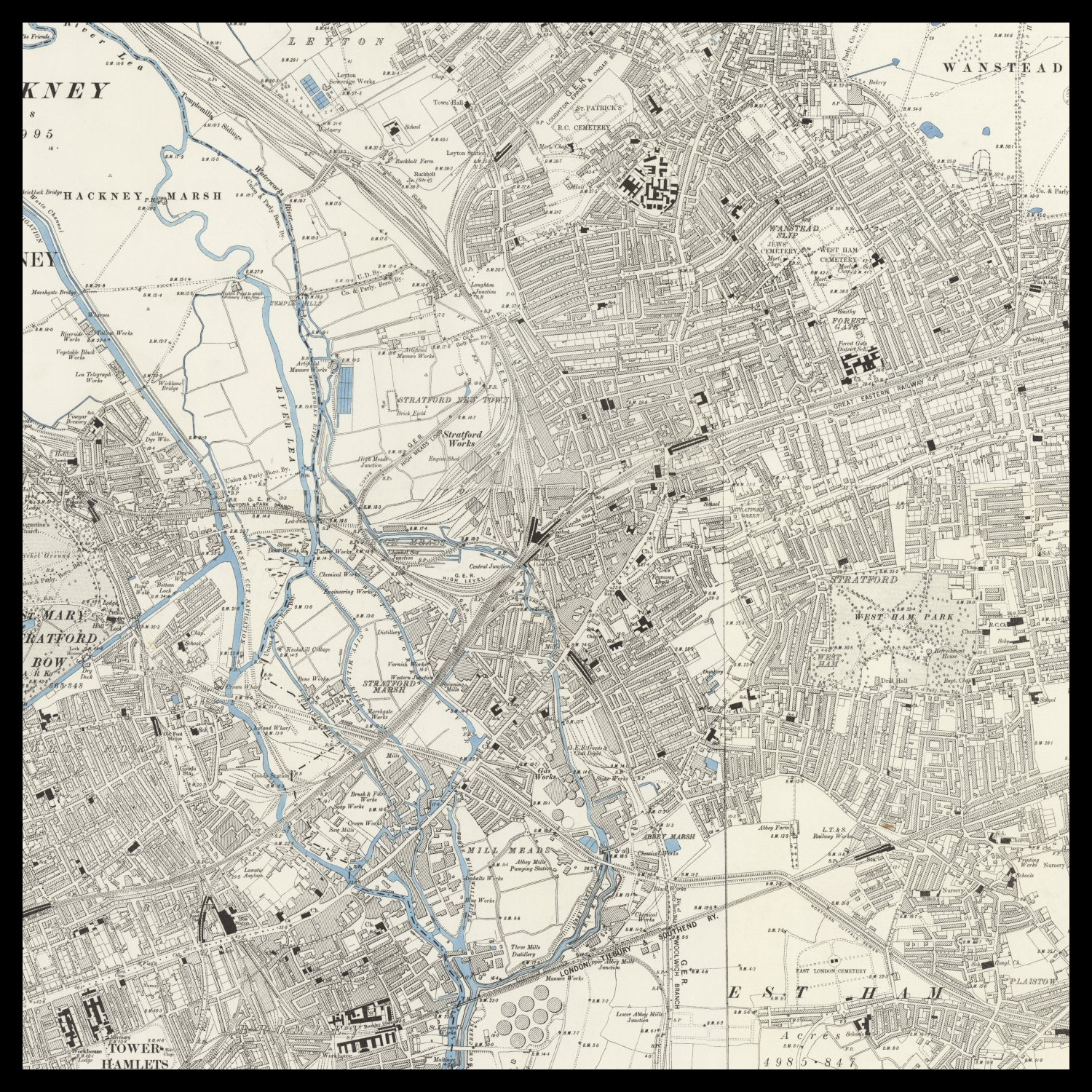 Personalised Old Map of Stratford – The Unique Maps Co.