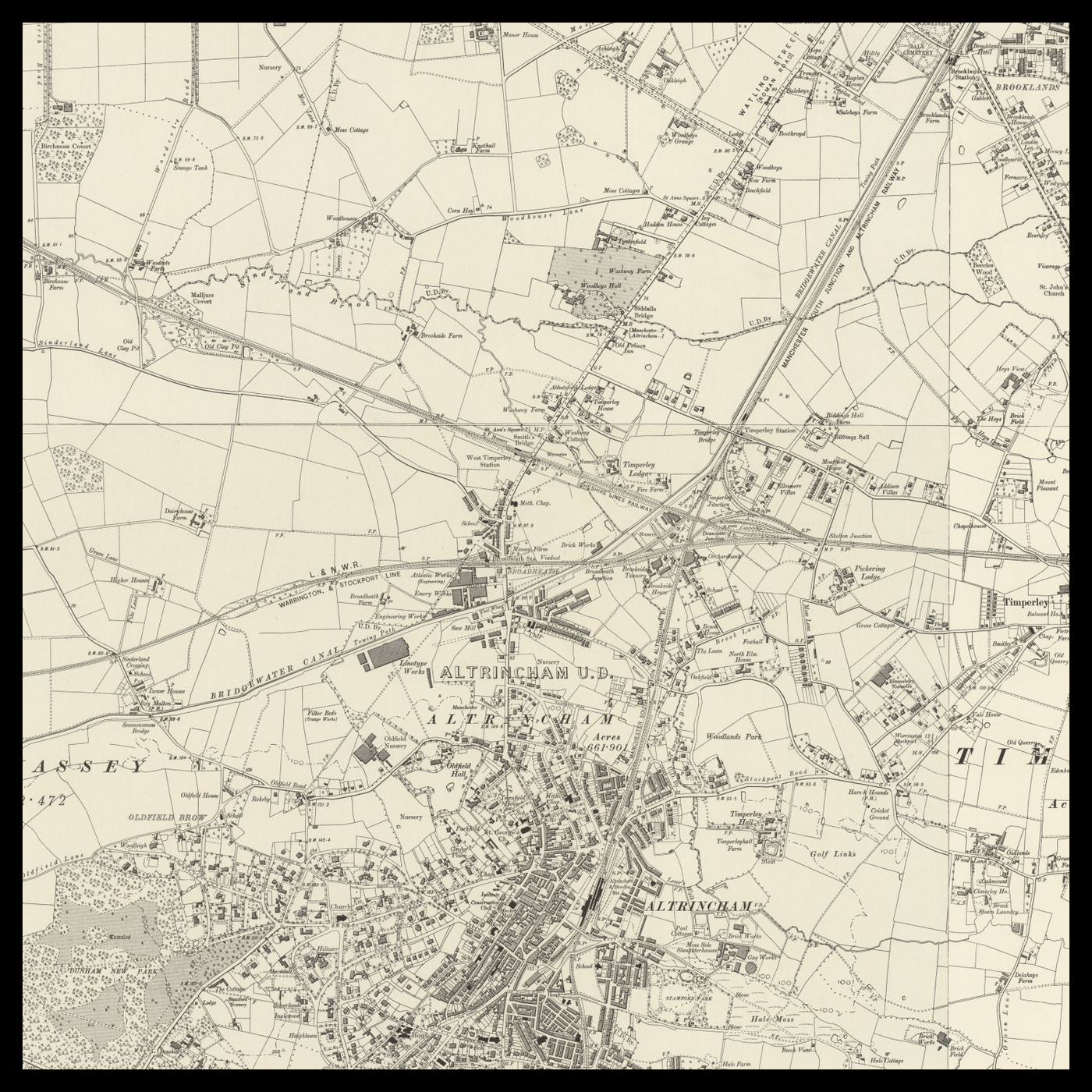 An old Ordnance Survey map of Altrincham