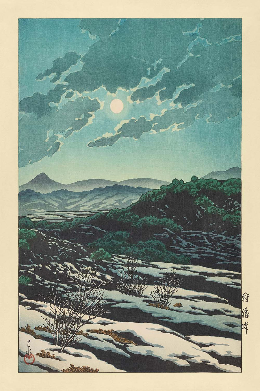 Karikachi Mountain Pass by Hasui Kawase 1935