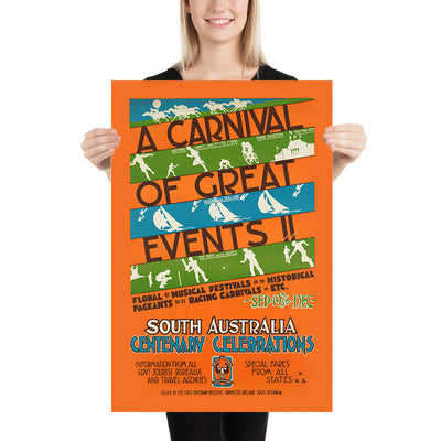 South Australia Travel Poster: A Carnival of Great Events by Anonymous, 1936