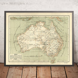 Alte osmanische arabische Karte von Australien von Eşref, 1893 