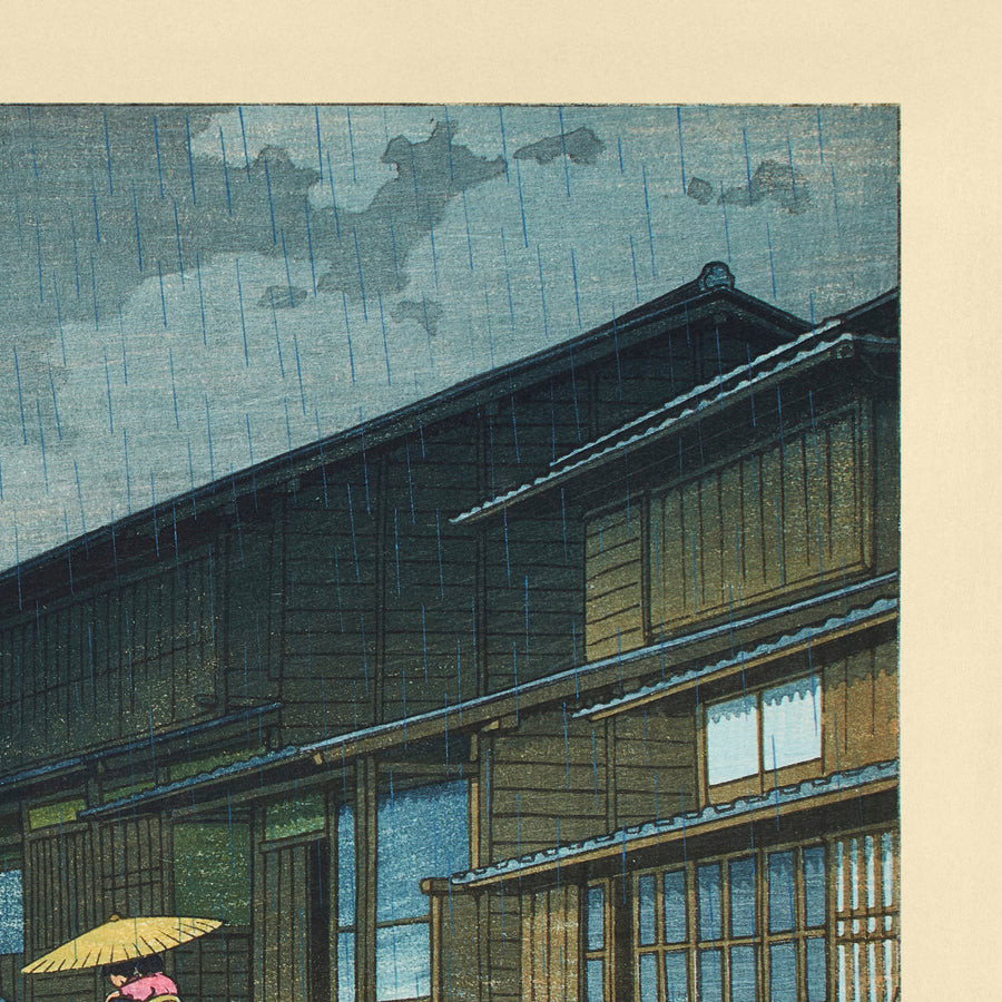 Nissaka in the Rain by Hasui Kawase 1942