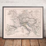 Ancienne carte de l'Europe à l'apogée du pouvoir de Napoléon, 1812 