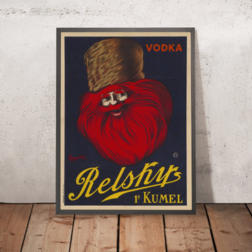 A framed image of Vodka Relskys Vintage Vodka Poster by Leonetto Cappiello, 1911