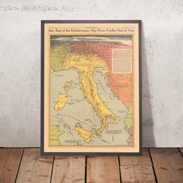Italy, boot of the Mediterranean, may prove Achilles Heel of Axis, 1942: WW2 Allied Strategy Map