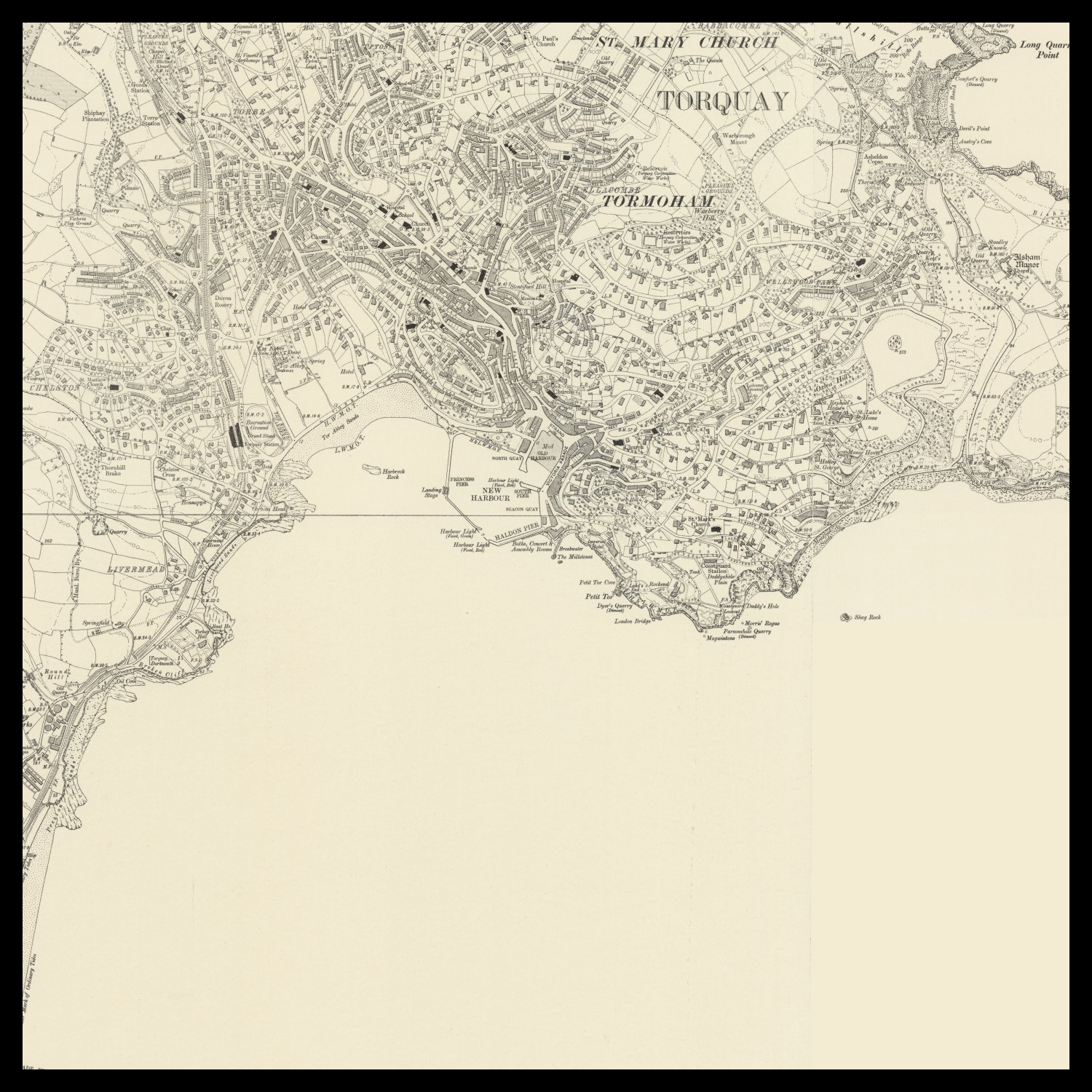 Personalised Old Map of Torquay – The Unique Maps Co.