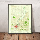 Old Map of Thermopolis, Wyoming by USGS, 1960 – Hot Springs State Park & Bighorn River