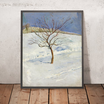 A framed image of Tree in a Snowy Landscape by August Macke, 1910