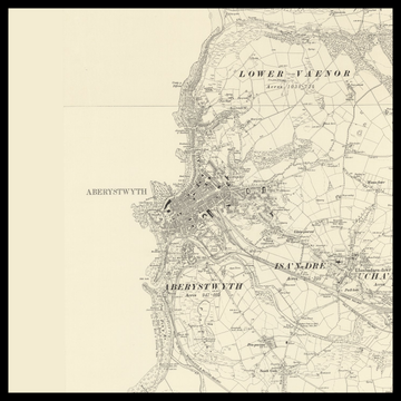 Eine alte Ordnance-Survey-Karte von Aberystwyth