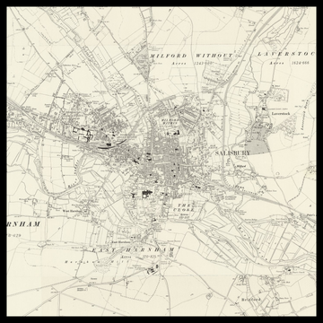 An old Ordnance Survey map of Salisbury