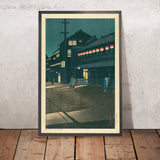 Soemoncho District in Osaka by Hasui Kawase, 1935