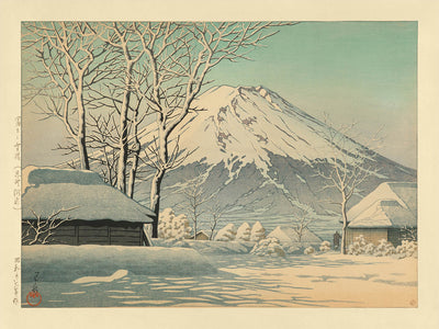 Mt. Fuji after Snow in Oshiono by Hasui Kawase, 1935