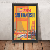 San Francisco Travel Poster: Fly TWA by David Klein, 1957