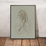 Portrait of a Girl with Hands in Her Hair by Alphonse Mucha, 1860