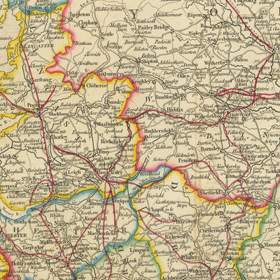 Old County Map of England & Wales by Wyld, 1842: Turnpikes & Mail Coach Roads