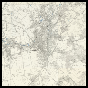 Une ancienne carte Ordnance Survey du borough de Croydon
