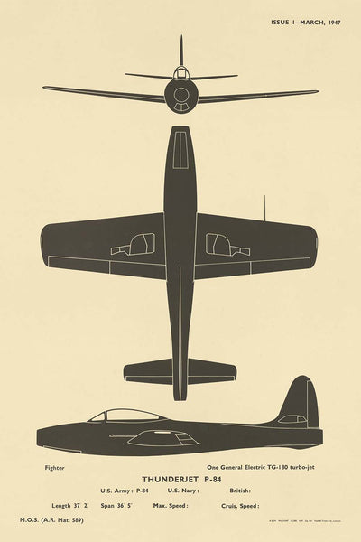 Thunderjet P-84: Cold War Aircraft Identification Chart, 1947