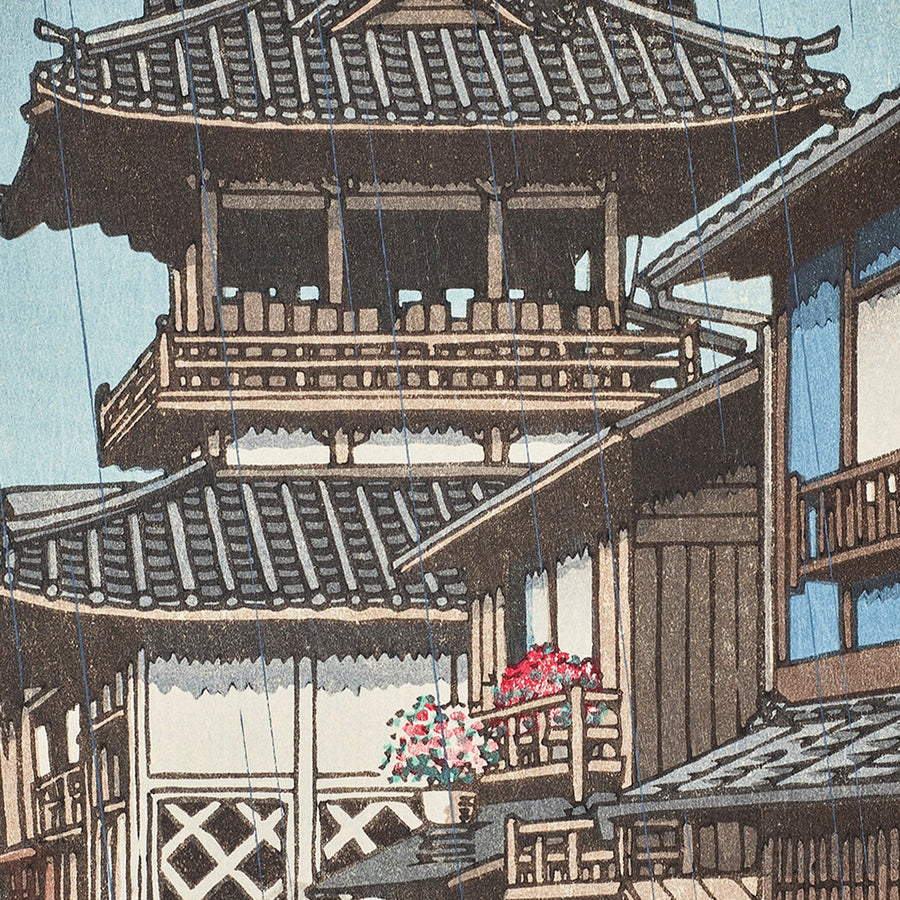Bell Tower at Okayama by Hasui Kawase 1935