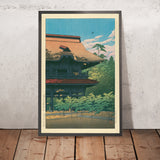Temple and Trees by Hasui Kawase, 1935