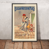 Belgium Coast Travel Poster: Belgian Watering Places by State Railway