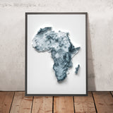 Mappa topografica in rilievo 3D dell’Africa 