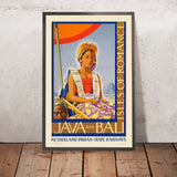 Affiche de voyage Java et Bali : îles de romance, années 1930 