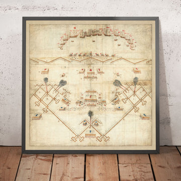 Armada Fortification Plan, 1590: Elizabethan, Anglo-Spanish War Chart