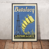 Lacq Travel Poster: Butalacq – Le Butane de Lacq by R. A. Drouot, 1950s