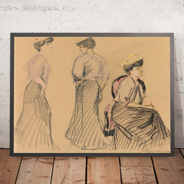 A framed image of Studies of Girls I by August Macke, 1907
