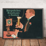 Hamburger Bürgerbräu Vintage Beer Poster by Paul Scheurich, 1912