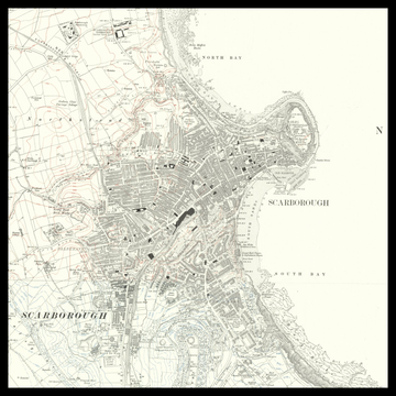 Eine alte Ordnance Survey-Karte von Scarborough