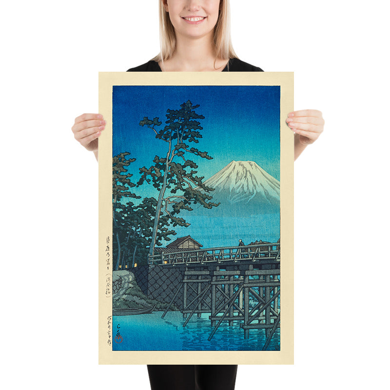Mt. Fuji al chiaro di luna, Ponte Kawai di Hasui Kawase, 1935 