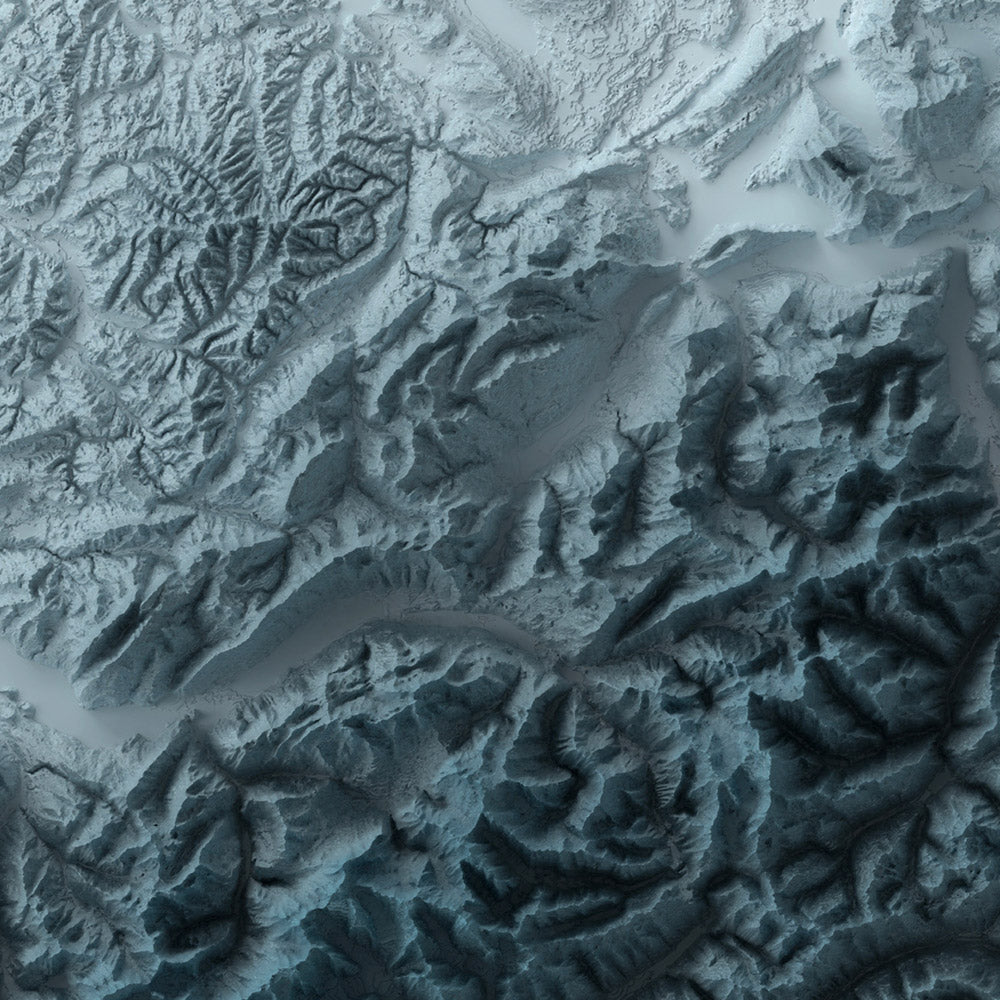 Switzerland Topographic 3D Relief Map