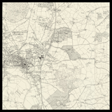 Mapa antiguo personalizado de Abergavenny 