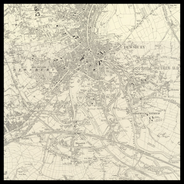 Eine alte Ordnance-Survey-Karte von Dewsbury