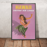Hawaii-Reiseposter: Hawaii von United Air Lines, 1960 