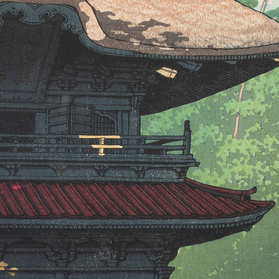 Temple Kenchoji à Kamakura par Hasui Kawase 1935 