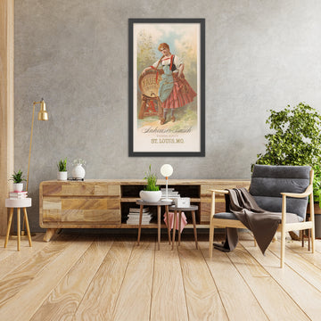 A framed image of Anheuser-Busch Faust Vintage Beer Poster, 1880s