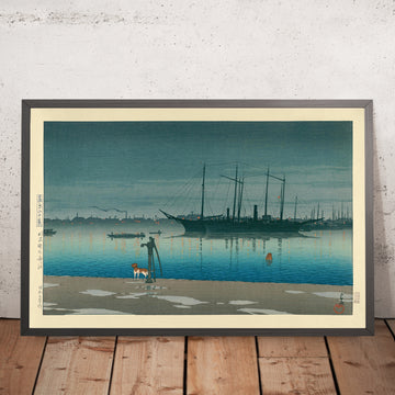 Une image encadrée de After The Rain At Akashi Town de Hasui Kawase, 1935