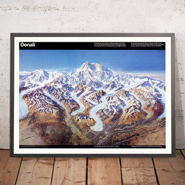 Old Map of Denali National Park & Preserve, AK by Berann, 1995: Foraker, Hunter, Wonder Lake, Park Rd, Toklat R