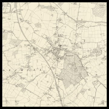 Un antiguo mapa de Ordnance Survey de Solihull