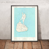 Old Map of Block Island, Rhode Island by USGS, 1957 – New Shoreham, Great Salt Pond & Mohegan Bluffs