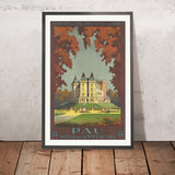 Pau Travel Poster: Winter and Summer Resort by Chemins de fer d’Orléans et du Midi, 1910
