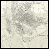 Carte ancienne personnalisée de Barrow-in-Furness 