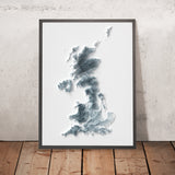 United Kingdom Topographic 3D Relief Map