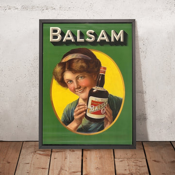A framed image of Balsam Vintage Wine Poster, 1918