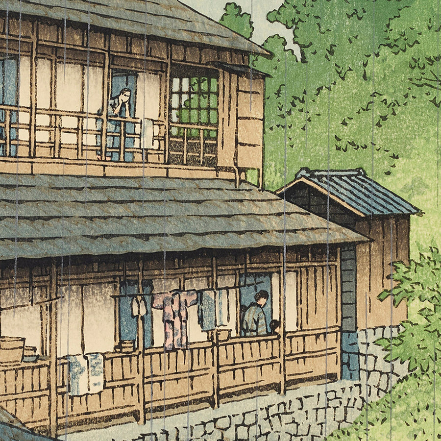 Sakunami Onsen Hot Spring in Miyagi Prefecture by Hasui Kawase 1935